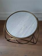 Bijzettafel met marmeren blad, Ophalen, Zo goed als nieuw, Rond, Minder dan 55 cm