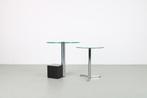 Glazen bijzettafels, aluminium frame, Minder dan 55 cm, Gebruikt, Rond, Glas