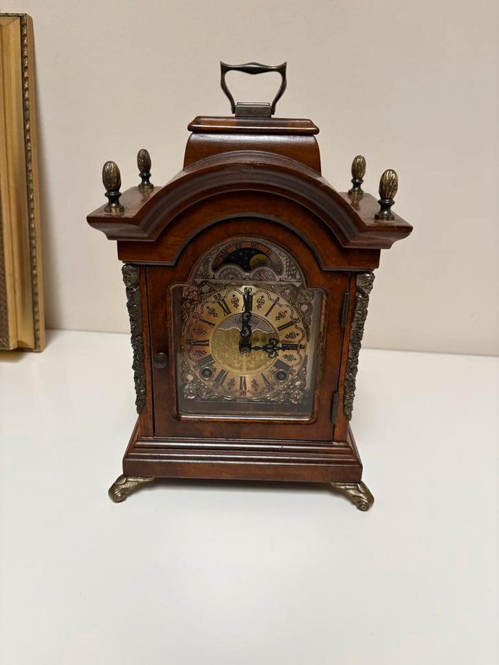 Warmink WUBA Tafelklok met Maanfase, Antiek en Kunst, Antiek | Klokken, Ophalen of Verzenden