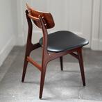 Van Teeffelen Webe teak Stavanger design stoelen restored, Ophalen, Zwart, Midcentury modern vintage Dutch design classics restored