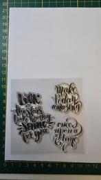 Stempelset teksten, Hobby en Vrije tijd, Stempelen, Ophalen of Verzenden, Zo goed als nieuw, Clearstamp