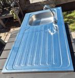Opbouw rvs keukenblad met spoelbak, Huis en Inrichting, Keuken | Keukenelementen, Ophalen, Zo goed als nieuw, 50 tot 75 cm, Minder dan 100 cm