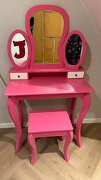Leuke roze kaptafel met spiegel, Ophalen, Gebruikt, Tafel(s)