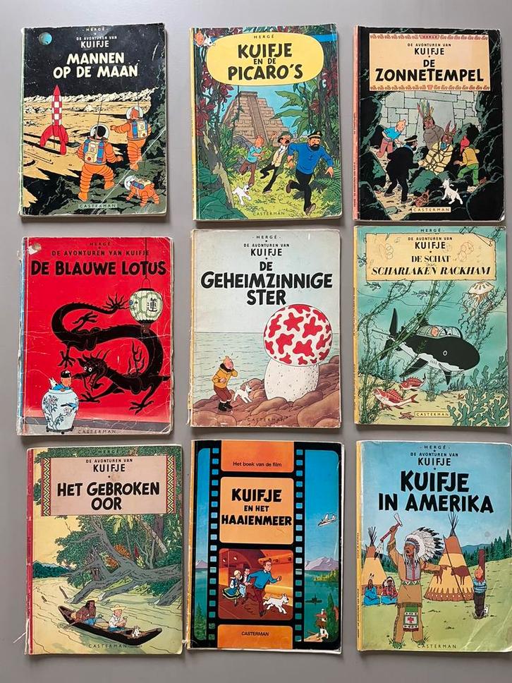 18 x Kuifje (Bobbie Haddock Zonnebloem picaro’s zonnetempel), Boeken, Stripboeken, Gelezen, Meerdere stripboeken, Ophalen of Verzenden