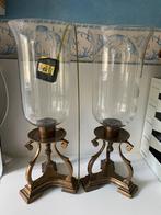 2 Bronzen Windlichten, Huis en Inrichting, Woonaccessoires | Kandelaars en Kaarsen, Ophalen of Verzenden, Zo goed als nieuw, Overige materialen