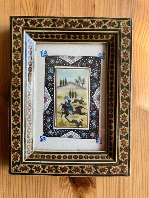 Perzische Miniatuur Schildering, Antiek en Kunst, Kunst | Niet-Westerse kunst, Ophalen of Verzenden