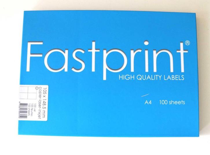 Fastprint high quality sticker labels A4 80x 105 x 148,5 mm, Diversen, Papierwaren, Zo goed als nieuw, Ophalen of Verzenden