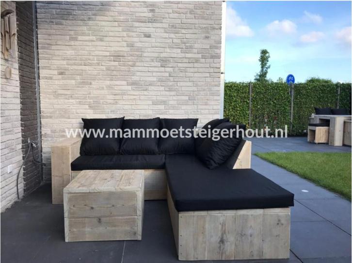 Steigerhout Hoekbank Tuinbank Lounge set Loungebank Tuinset, Tuin en Terras, Tuinsets en Loungesets, Nieuw, Loungeset, Steigerhout