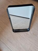 Zwart metalen tafel spiegel 33cm H x 22cm B, Minder dan 100 cm, Gebruikt, Rechthoekig, Ophalen of Verzenden