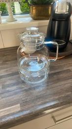 Glazen theepot met verwarmer, Ophalen of Verzenden, Zo goed als nieuw