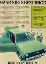 Retro reclame 1979 Datsun Sunny auto de slimme zuinige, Overige typen, Ophalen of Verzenden