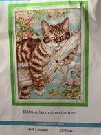 Borduurpakket compleet Kat in boom 22 x 31cm, Ophalen of Verzenden, Nieuw, Borduurpakket