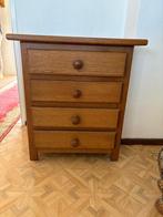 Houten ladekast met 4 laden, Huis en Inrichting, Kasten | Ladekasten, Ophalen, Minder dan 50 cm, Gebruikt, Eikenhout