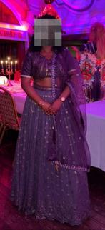 Indiase kleding - Lehenga, Maat 38/40 (M), Overige typen, Paars, Ophalen of Verzenden