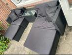 Antraciet Tuinset met Kussens, Ophalen, 4 zitplaatsen, Gebruikt, Wicker