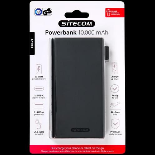 Sitecom powerbank 20 watt snellader 10.000 mAh, Telecommunicatie, Powerbanks, Nieuw, Ophalen
