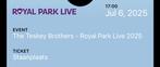 2 tickets Teskey Brothers incl parkeerticket, Twee personen