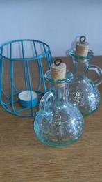 Glazen karaffen met kurk en handvat, Minder dan 50 cm, Nieuw, Ophalen of Verzenden, Minder dan 25 cm