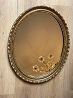Grote ovale spiegel in goudkleurige lijst, Antiek en Kunst, Ophalen, Ovaal, Minder dan 50 cm, Minder dan 100 cm