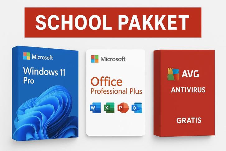 Windows 11 Pro + Office Professional Plus + AVG Antivirus, Computers en Software, Office-software, Nieuw, Windows, Excel, Outlook