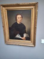 19e eeuws portret adellijke dame ., Antiek en Kunst, Ophalen of Verzenden
