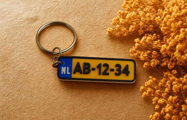 3D Kenteken Sleutelhanger Gepersonaliseerd Cadeau met Naam, Verzamelen, Sleutelhangers, Nieuw, Transport, Ophalen of Verzenden
