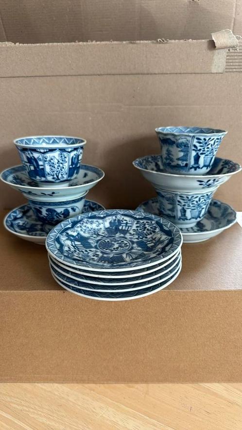 Blauw-wit porselein kop/schotels – Chinees/Maastricht – 11, Antiek en Kunst, Antiek | Servies compleet, Ophalen of Verzenden