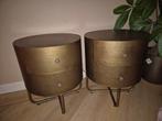 Set Bepurehome Nachtkastjes - Goudkleurig, Minder dan 45 cm, Metaal of Aluminium, Nieuw, Ophalen of Verzenden