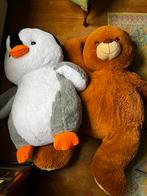 2 XXL knuffels beer en pinguïn, Kinderen en Baby's, Speelgoed | Knuffels en Pluche, Ophalen, Zo goed als nieuw, Beer