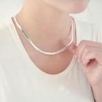 Slangen ketting Zilver Lengte: 50 cm, Ophalen of Verzenden, Zo goed als nieuw, Zilver, Overige materialen
