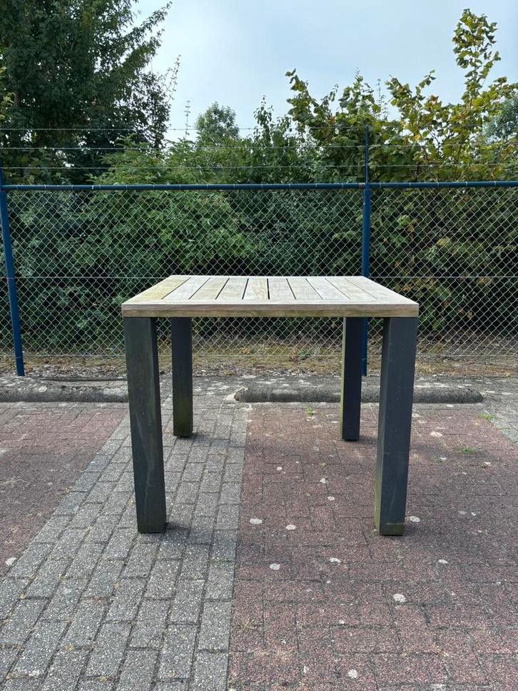 Hoge eettafel Borek – Cortona | Teak & Aluminium, Tuin en Terras, Tuintafels, Gebruikt, Rechthoekig, Aluminium, Ophalen