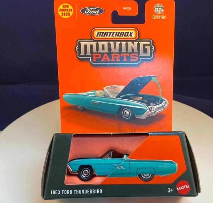 Matchbox Moving Parts - 1963 Ford Thunderbird, Hobby en Vrije tijd, Modelauto's | Overige schalen, Nieuw, Auto, Verzenden