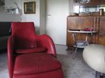 LOGE    fauteuil rood   met hocker           i.g.st, Ophalen, Gebruikt, Leer, Dezign
