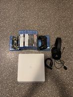 PS4 Slim + Games + 2 Controllers + Headset, Spelcomputers en Games, Spelcomputers | Sony PlayStation 4, Met 2 controllers, Ophalen of Verzenden