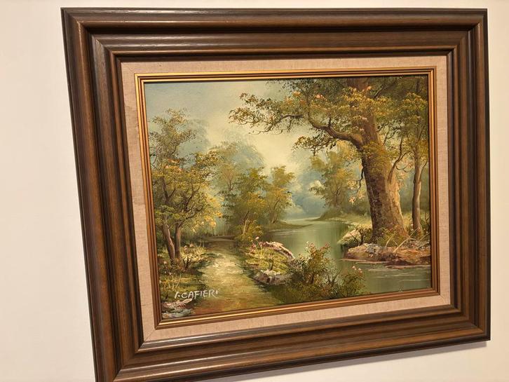 Klassiek Landschap Schilderij I. Cafieri, Antiek en Kunst, Kunst | Schilderijen | Klassiek, Ophalen