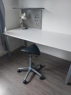 Zgan in hoogte verstelbaar bureau+Gratis lamp en zadelkruk., Ophalen, In hoogte verstelbaar, Zo goed als nieuw, Bureau