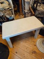 Massief eiken zware bijzettafeltje., Ophalen, Minder dan 45 cm, Minder dan 55 cm, Rechthoekig