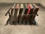 Elpee rek op wielen met 47 elpees, Ophalen, Gebruikt, 12 inch