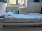Futon bedframe, wit, Ophalen, 90 cm, Eenpersoons, Wit