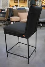 4 luxe barstoelen FORWARD Jess Design metaal leer zwart, Ophalen, Met voetsteun, 60 tot 90 cm, Zo goed als nieuw