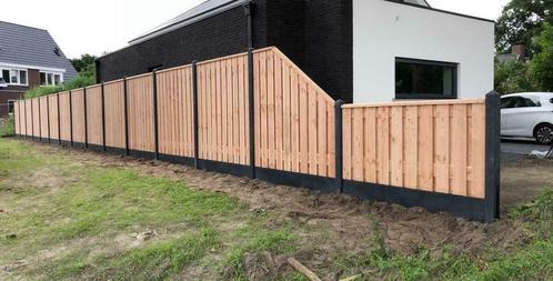 Voorjaarsactie ! Kwaliteit Hout Beton Schutting, Tuin en Terras, Schuttingen, Nieuw, Hout, 2 meter of meer, 6 meter of meer, Ophalen