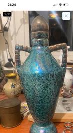 Blauwe ceramano vaas Hans Welling, Blauw, Ophalen of Verzenden, Minder dan 50 cm, Glas