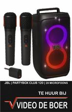 TE HUUR: JBL Partybox Club 120 met microfoons, Ophalen, Gebruikt, 120 watt of meer, JBL