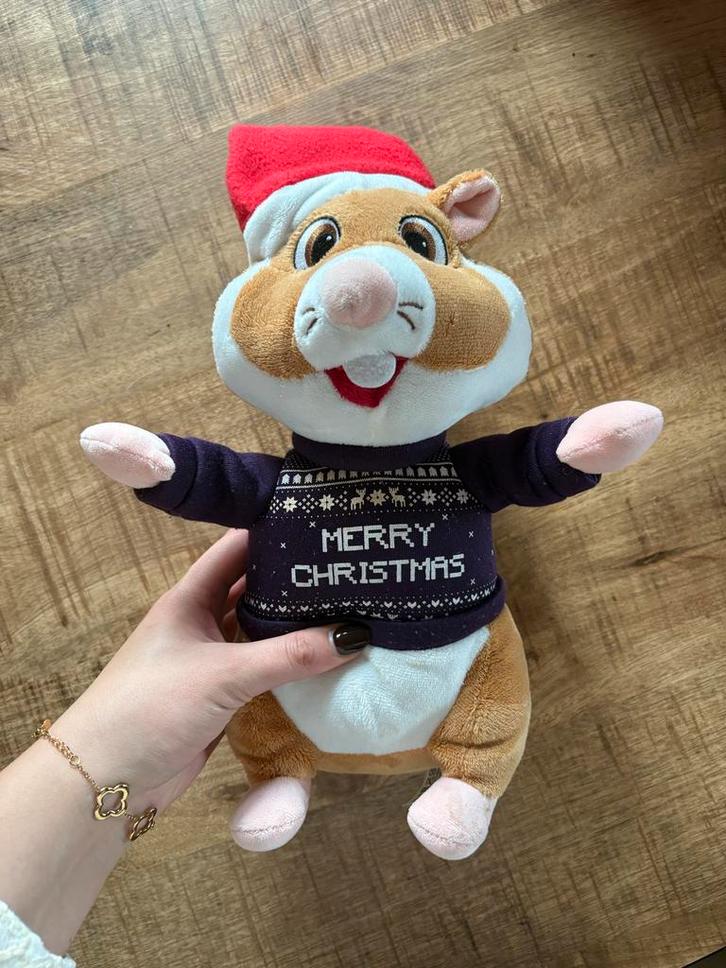 AH Hamster Knuffel Kersteditie, Kinderen en Baby's, Speelgoed | Knuffels en Pluche, Zo goed als nieuw, Overige typen, Ophalen of Verzenden