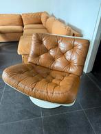 Vintage Artifort F975 Stoel / Fauteuil Cognac Leer, Ophalen, Zo goed als nieuw, 75 tot 100 cm, Leer