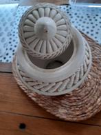 Bloempot met deksel, Ophalen of Verzenden, Zo goed als nieuw, Rond, Riet