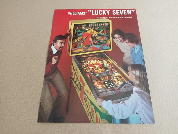 Flyer: Williams Lucky Seven (1978) Flipperkast, Verzamelen, Automaten | Flipperkasten, Gebruikt, Mechanisch, Williams, Verzenden