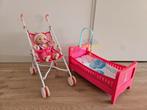 Baby Born pop met buggy en bedje, Kinderen en Baby's, Speelgoed | Poppen, Ophalen of Verzenden, Gebruikt, Babypop