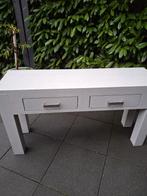 SIDETABLE  VAN MASSIEF EIKEN MET 2 LADES ZGAN, Ophalen, 100 tot 150 cm, MASSIEF EIKEN, Eikenhout