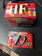 Sony HF 90 & TDK D 90 Cassettebandjes - Nieuw, Cd's en Dvd's, Cassettebandjes, G, Overige genres, C, Ophalen of Verzenden